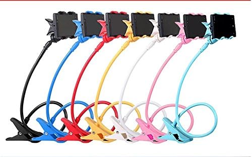 Cell Phone Holder Stand Mobile Phone Lazy Pod Bracket Flexible Long Arm Clip Clamp mount for iPhone Samsung Galaxy HTC LG Blackberry at office home bedroom desk kitchen (2 Pack - Black White)