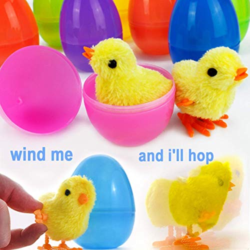 image for Lumiparty 12 Pcs Prefilled Easter Eggs with Plush Wind-Up Rabbits and 