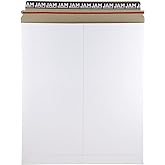 JAM PAPER Stay-Flat Photo Mailer Envelopes with Peel & Seal Closure - 12 3/4 x 15 - White - 6 Rigid Mailers/Pack