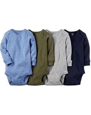 Carter's Baby Boys' 4 Pack Heather Bodysuits (Baby)