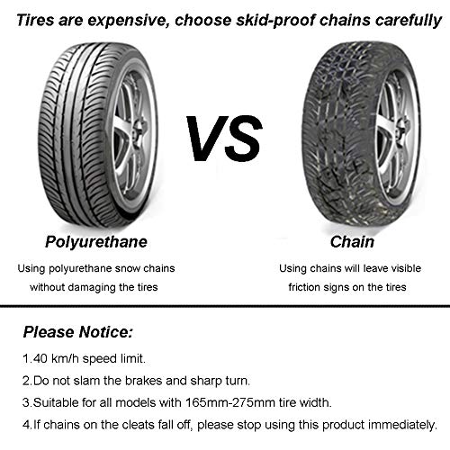 image for Buyplus Snow Tire Chains for Cars - Adjustable Anti Slip Emergency Tir