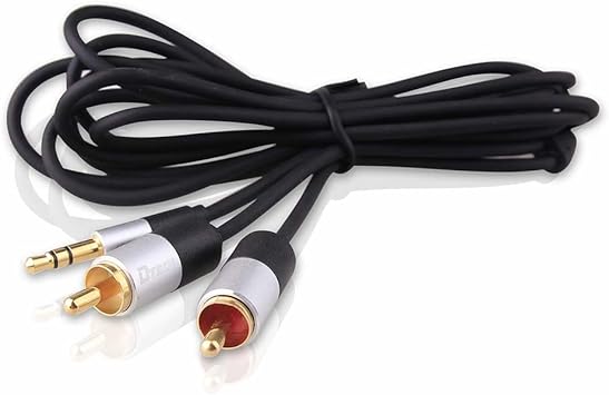 Dtech 6ft 3 5mm To Rca Audio Cable Male To Male 2rca Plug Y Splitter Adapter For Car Speaker Phone