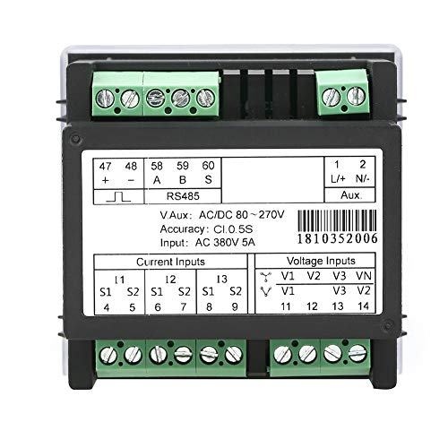 Walfront Digital 3-phase Ammeter, LNF53 Digital LCD Display Three-Phase Multi-Functional Intelligent Power Meter AC380V 5A-3P4W - Thumbnail 3