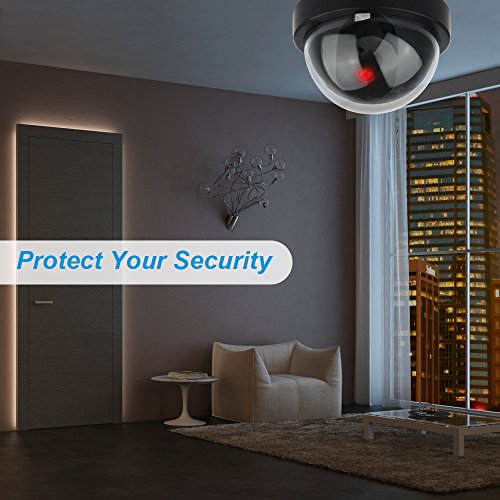 DEFEWAY Dummy Fake Security Surveillance Dome Camera with Flashing Red