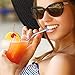 NUTRI 2 Pack Collapsible Reusable Stainless Steel Premium Folding Drinking Straws Keychain Portable with Hard Case Holder & Cleaning Brush, 2, Black