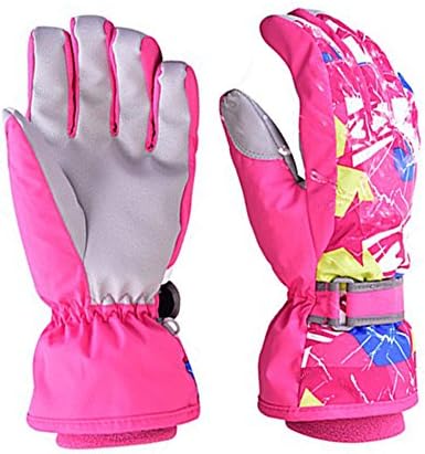 Kids Child Winter Gloves, HUO ZAO Cold Weather Snow Skiing Windproof Breathable Protection Mittens Warm Gloves for Outdoor Cycling Snowboard Hiking Mountain Climbing Rose S