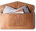 Borgasets Women's Wallet Leather RFID Blocking Ultra thin Envelope Ladies Purse Travel Clutch with ID Card Holder and Phone Pocket Brown
