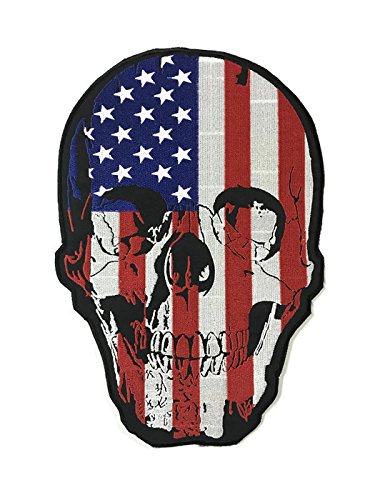 Large Back Patch l American Flag Skull