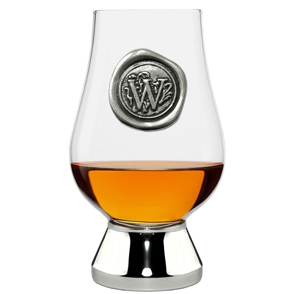 English Pewter Company Glencairn Personalised Whisky Glass with Monogram Initial - Unique Gifts for Men - with Your Choice of Initial 200ml [WGP223] (W)