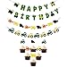 Happy Birthday Banner- Green Tractor Decorations-Party Supplies Set All-in-One Pack including Colorful Letters Banner，Tractor Banners and Cake Pop Sticks