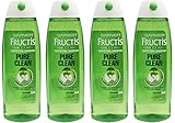 Garnier Fructis Hair Care Pure Clean Shampoo, 13 Fluid Ounce (Pack of 4)
