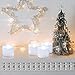 IMAGE Tea Lights with Timer,Flickering Tealights Candles 12PCS 6hrs on and 18hrs Off in 24 Hours Cycle Automatically Timing LED Candles Lights with 100 PCS Decorative Fake Rose Petals for Decor White