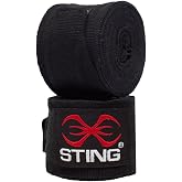 Sting Elasticised Hand Wraps for Boxing and MMA | Elastic Fabric Hand and Wrist Support, Thumb Loop, Adjustable Hook and Loop Closure, Boxing and Combat Sports Training