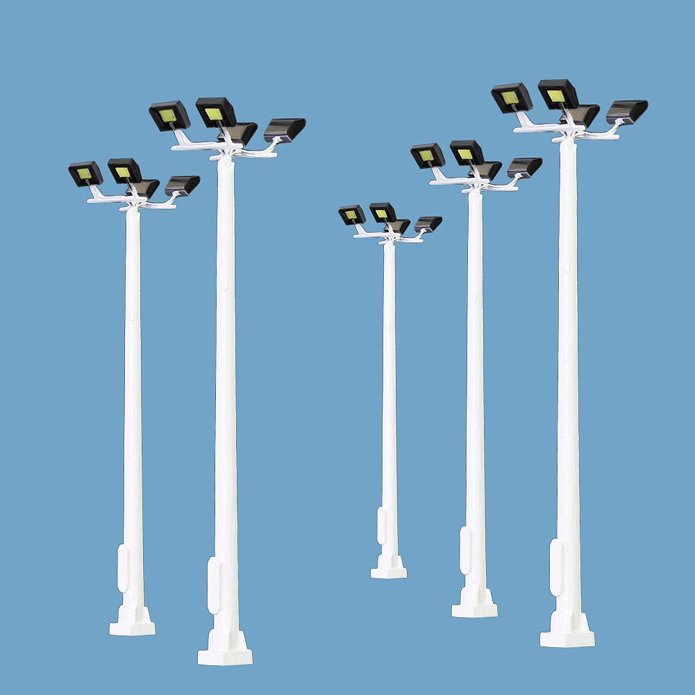 Evemodel 4pcs 1:150 Playground Street Lights Four-leds N Scale Plaza Lamppost 6cm Model
