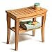 Bambusi Shower Bench Stool with Shelf - Bamboo Spa Bathroom Decor - Wood Seat Bench for Indoor or Outdoor Use primary