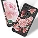 RabeMall Case for iPhone 7 Plus,Case for iPhone 8 Pretty Flowers for Girls/Women Anti-Fingerprint and Scratch-Resistant Three Layer High Impact Resistant Hybrid Protective Cover,Floral Black