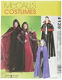 McCall's Costumes M4139, Vampire Cape Costume Sewing Pattern, S-M-L-XL