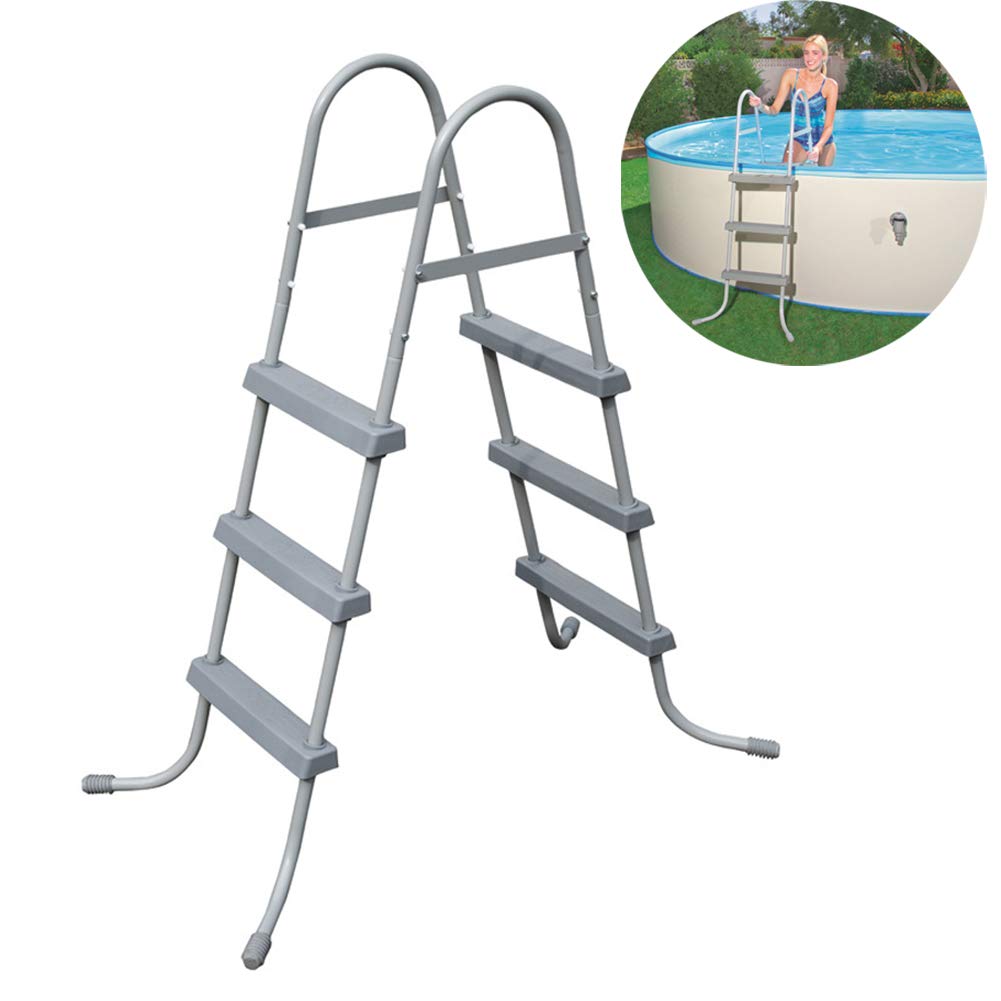 Buy ZDYLMY Pool Ladder, 3 Step Steel Above Ground Pool Ladder NoSlip Steps, for 91cm Wall