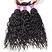 RECOOL 10A Wet and Wavy Human Hair Bundles with Closure Virgin Brazilian Hair Water Wave Hair Bundles with Closure Natural Color Real Good Quality Hair(14 16 18+12)