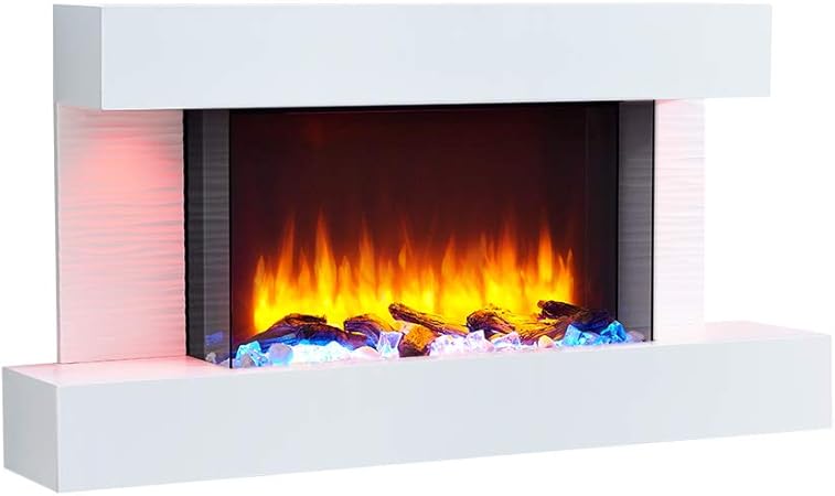 Richen Aieda - Chimenea eléctrica con calefacción, iluminación LED
