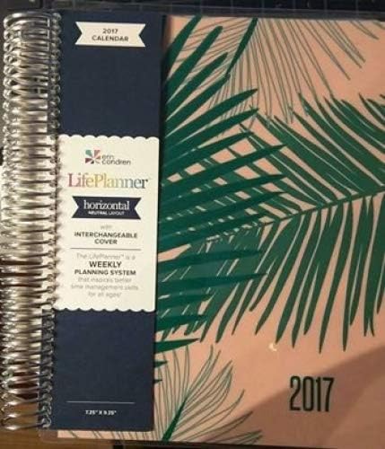 Erin Condren 12 Month Horizontal 2017 LifePlanner Palm Fronds-Cherry Blossom\Jade STA 12 2017 06