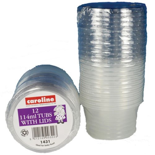 Caroline Round Plastic Tubs with Lids, Pack Of 12 1431 Amazon.co.uk