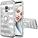 Maxdara Galaxy S9 Case, Galaxy S9 Glitter Sparkle Cute Women Girls Case Bling Shiny Diamond Rhinestone Ring Holder Stand Kickstand TPU Bumper Case Cover for Samsung Galaxy S9 5.8 inches (Silver)