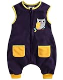 Vaenait Baby Kids Girls 1-7Y Micro Fleece Wearable Blanket Sleeping Sack Yellow Owl