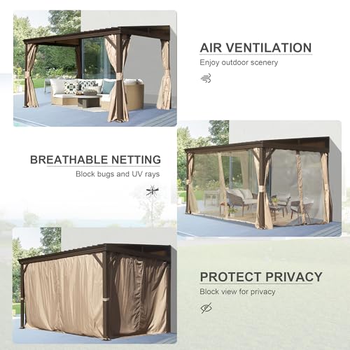 Domi 8x12 Lean-to Gazebo Review: Wall-Mounted Hardtop with Curtains & Netting image 27