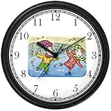 Boy and Girl Skaters Ice Skating Wall Clock