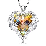 ANCREU Angel Wing Love Heart Necklaces Gifts for Women (2Color-Changing)