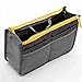 Potelin Women's Handbag Organiser, Travel Thicken Double Zipper Organizer Wash Bag (Grey)