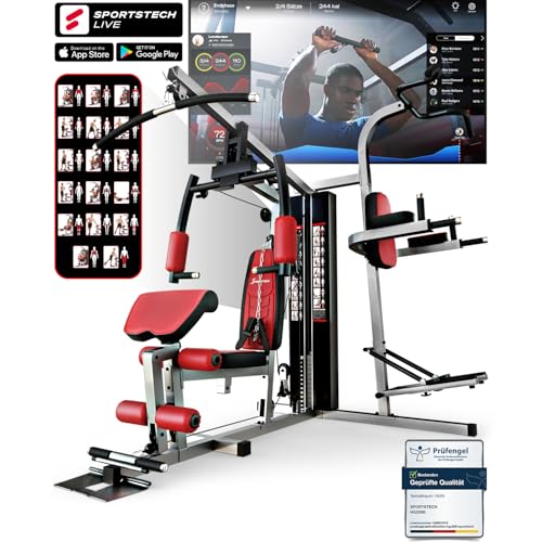 Sportstech, Multifunktions-Kraftstation + 45 Trainingsvarianten HGX200