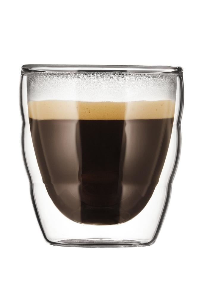 Bodum Double Walled Glasses Pack of 2 PILATUS- 80ml Espresso Cups - Dishwasher Safe Thermal Cup - Mouth-Blown Borosilicate Glass โ image 1