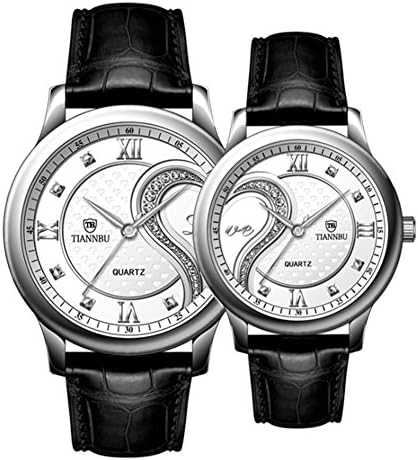 Tiannbu Fq-102 Ultrathin Leather Romantic White Pair Fashion Wrist Watches for Couple Men Women(set of 2)