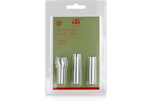 iSi North America 2717 Stainless Steel Decorator Tips for Gourmet Whips, Set of 3