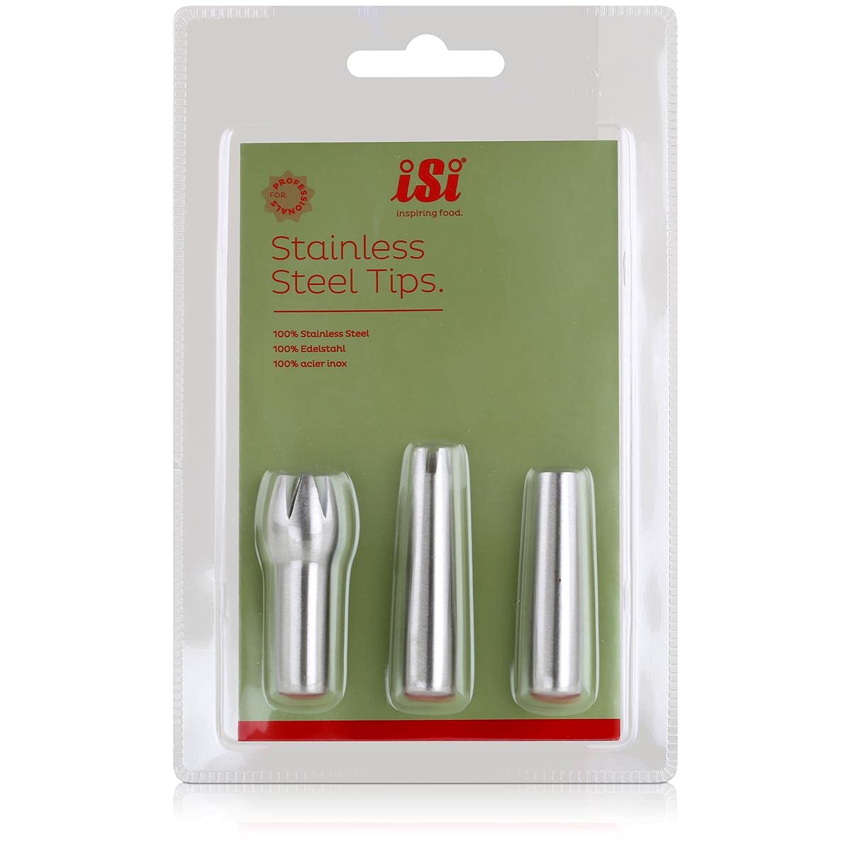 iSi Stainless Steel Tips - for Dressing Cream, Desserts, Espumas, Sauces, Soups — image 1