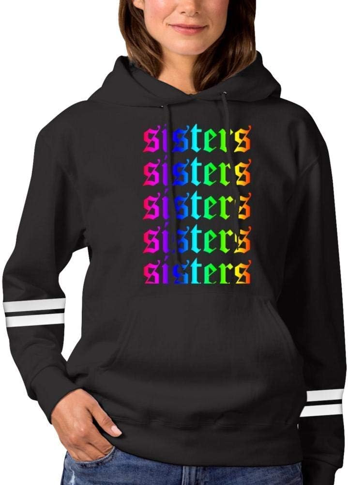 Women's Fashion Printing Long Sleeve Hoodie,Rainbow Sisters Pullover/Sweatshirts with Pocket and Hat.