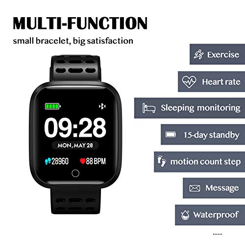 Smart Watch for Android iOS Phone Waterproof Sport Fitness Tracker with All-Day Heart Rate, Sleep Monitor, Message Call Reminder, Ultra-Long Batter Life, Bluetooth Smart Watch for Men Women Kids
