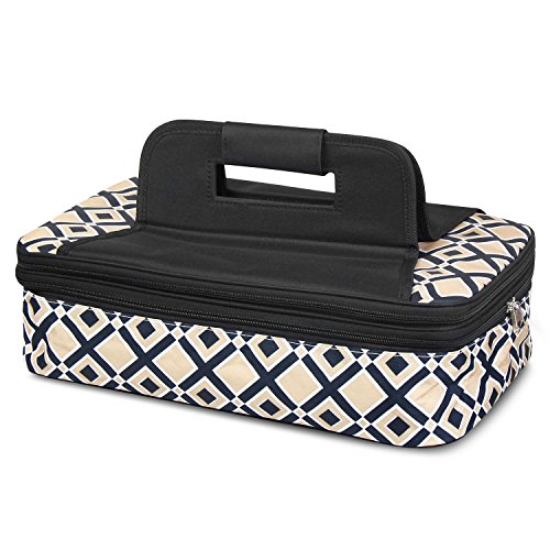 Zodaca Double Casserole Insulated Carrier Bag, Times Square Khaki Black