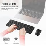 Cimetech Wireless Keyboard Mouse Set 2.4G Ergonomic Silent UK QWERTY Black view 2