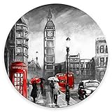 Amcove Oil Painting Print Round Mouse Pad, Street