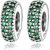 ARTCHARM 2pc Clip Spacer Charm Bracelets for Women 925 Sterling Silver Blue White Crystal Spacer Stopper Charm Bead for Bracelet