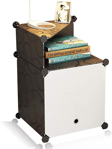 Amazon Co Jp ベッドサイドテーブル ナイトテーブル 収納ボックス ベッドサイド 収納ラック 衣類ケース 組み立て式 収納棚 扉付き 防塵 防汚 天然樹脂素材 鉄筋の骨組 北欧風 ブラック ホーム キッチン