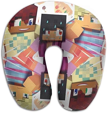 U-Shape Neck Pillow Aphmau Printed Memory Foam Comfortable Indoor &amp; Outdoor Travel Pillow For Airplane Car Office