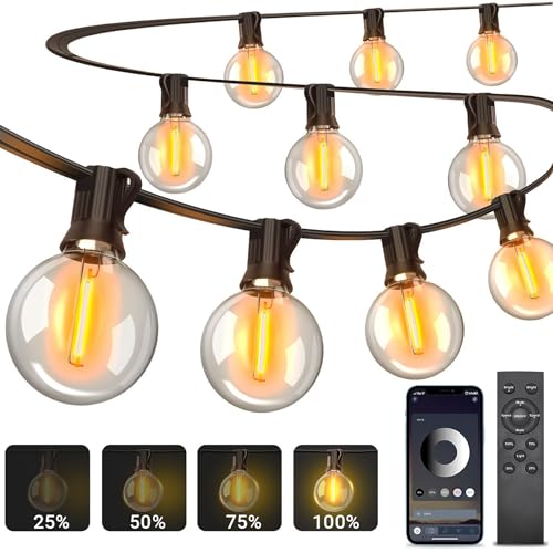 Lichterkette Outdoor 30m, G40 LED Lichterkette Außen Strom