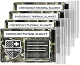 Camouflage Emergency Mylar Blankets (4-Pack) - Perfect for Outdoor Camping, Hiking, Survivalist, Shelters, Preppers, Hunting, First Aid Kit