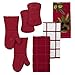 All Clad Silicone Oven Mitt: Heat Resistant up to 500 Degrees - 100% Cotton & Silicone, 14