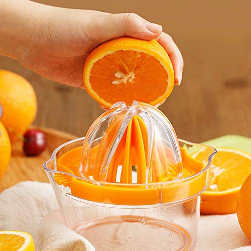 HouseHoo Lemon Squeezer Orange Juicer Manual Hand Lemon Juicer, Squeezer Anti-Slip Citrus Juicer Reamer Rotation Manual Juicer Press with Strainer and Container, Kitchen Juicer Tool