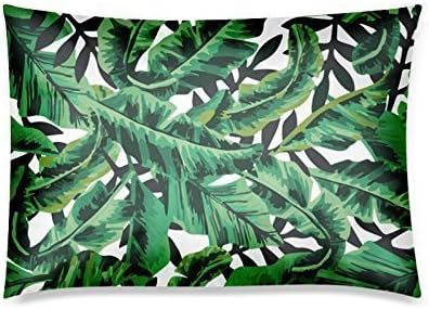 Custom Zippered Pillow Case 20x26 Inch Tropical Glam Banana Leaf Print Twin Sides Print